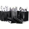 thumbnail image 4 of 12 Pcs Small Gift Bags Mini Paper Bags Bulk Tiny with Handle Tissue for Jewelry Gift Wrapping Father's Day Birthday Grad Graduation Party Supply(4 * 2.75 * 4.5inch,Black), 4 of 7