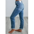 thumbnail image 5 of Carlin KanCan Women's High Rise Slim Straight Jeans, Medium Wash, Raw Hem, 5 of 6