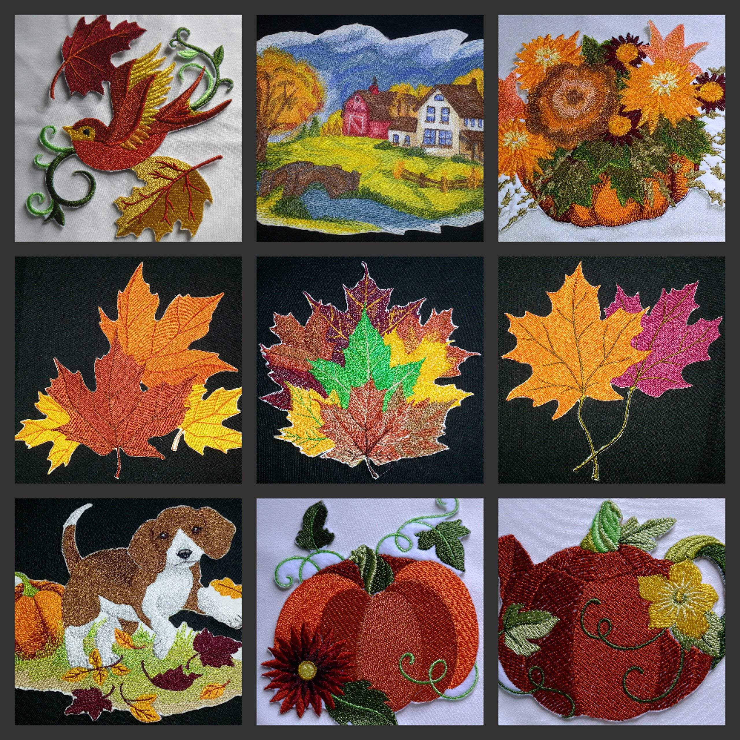 BeyondVision Custom And Unique Autumn[ Swallow In Leaves ]Embroidered Iron on/Sew patch [4.84x"5.84"]