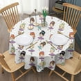 thumbnail image 3 of Ballet Dancer Princess Pattern Round Tablecloth 60"x60",Wrinkle Wipeable Table Cloth for Kitchen Dining Room Picnic Patio Party, 3 of 6