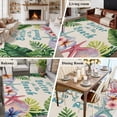 thumbnail image 6 of Summer Washable Living Room Rugs 5'x8', Life Is Better At The Beach Linen Texture Low Pile Throw Large Area Rug Non-Slip Sturdy Edge Binding Carpet for Living Room Kitchen Office, 6 of 9