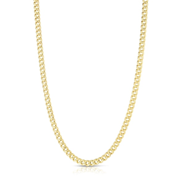 Floreo 10k Yellow Gold 2.6mm Solid Miami-Cuban Necklace
