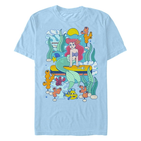 Men's The Little Mermaid Ariel Stylized Poster Graphic T-Shirt