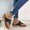 Black, variant on WIZUTIZ Shower Shoes Women Comfort Vintage Womens Summer Sandals Rhinestone Sparkly Slide Sandals Wedge Sandals Platform Heels Slippers BOHO Knitted Beach Slippers Outdoor Cushion Slides