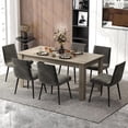 thumbnail image 4 of Moccha Wood Dining Table for 4-6 People, 63" Wood Rectangle Dinner Table, Modern Kitchen Table with L-Shaped Legs, 330lbs Weight Capacity, Farmhouse Dinette Table for Dining Room, Living Room, Oak, 4 of 18
