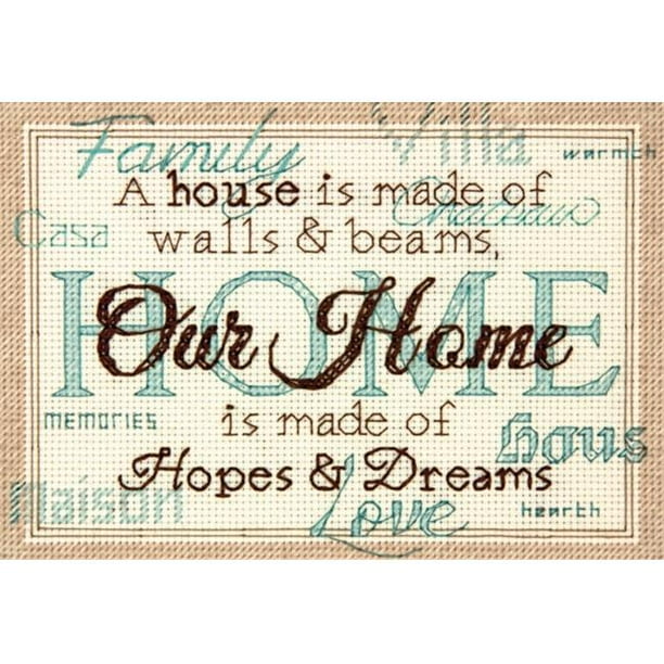 Dimensions Home Mini Counted Cross Stitch Kit, 7" x 5", 14Count