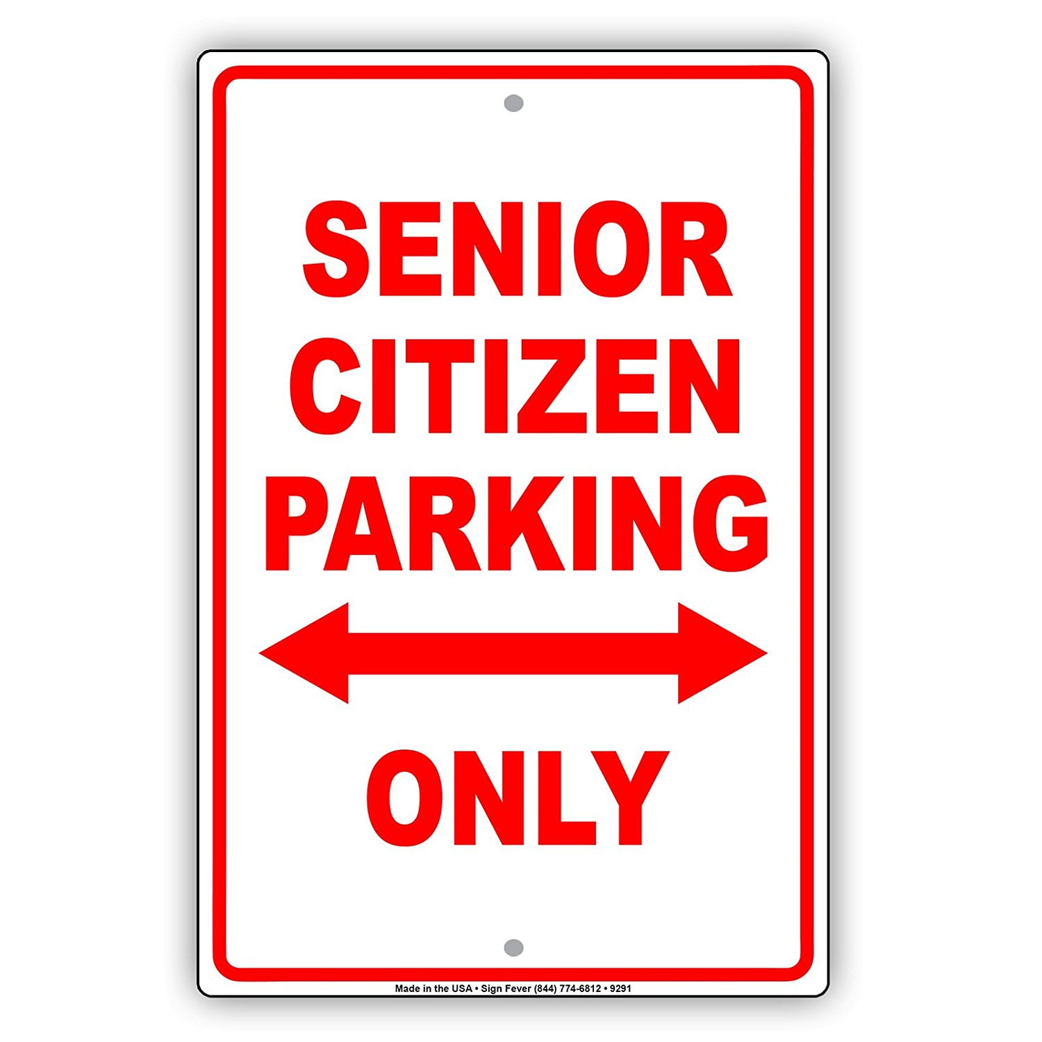 Senior Citizen Parking Only With Arrow Reserved Warning Caution Notice