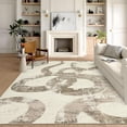 thumbnail image 2 of Hasoo 8' x 10' Modern Washable Indoor Rug for Dining Room Soft Abstract Geometric Line Area Rug Non Slip Stain Resistant Brown Carpet, 2 of 6
