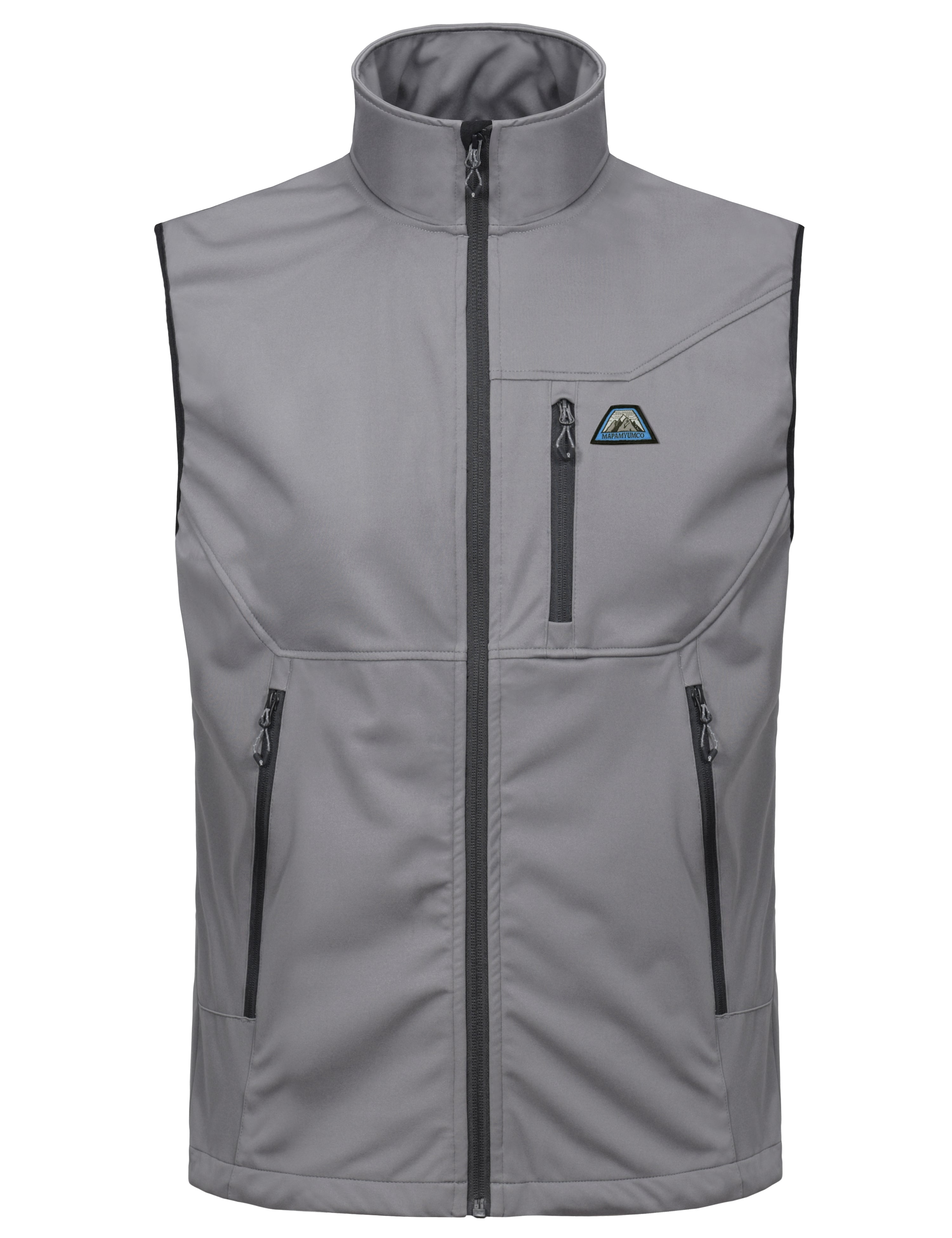 Mapamyumco Men's Lightweight Golf Vest, Water-Repellent Outerwear Vests Windproof Sleeveless Jackets for Hiking Running Gray XXL
