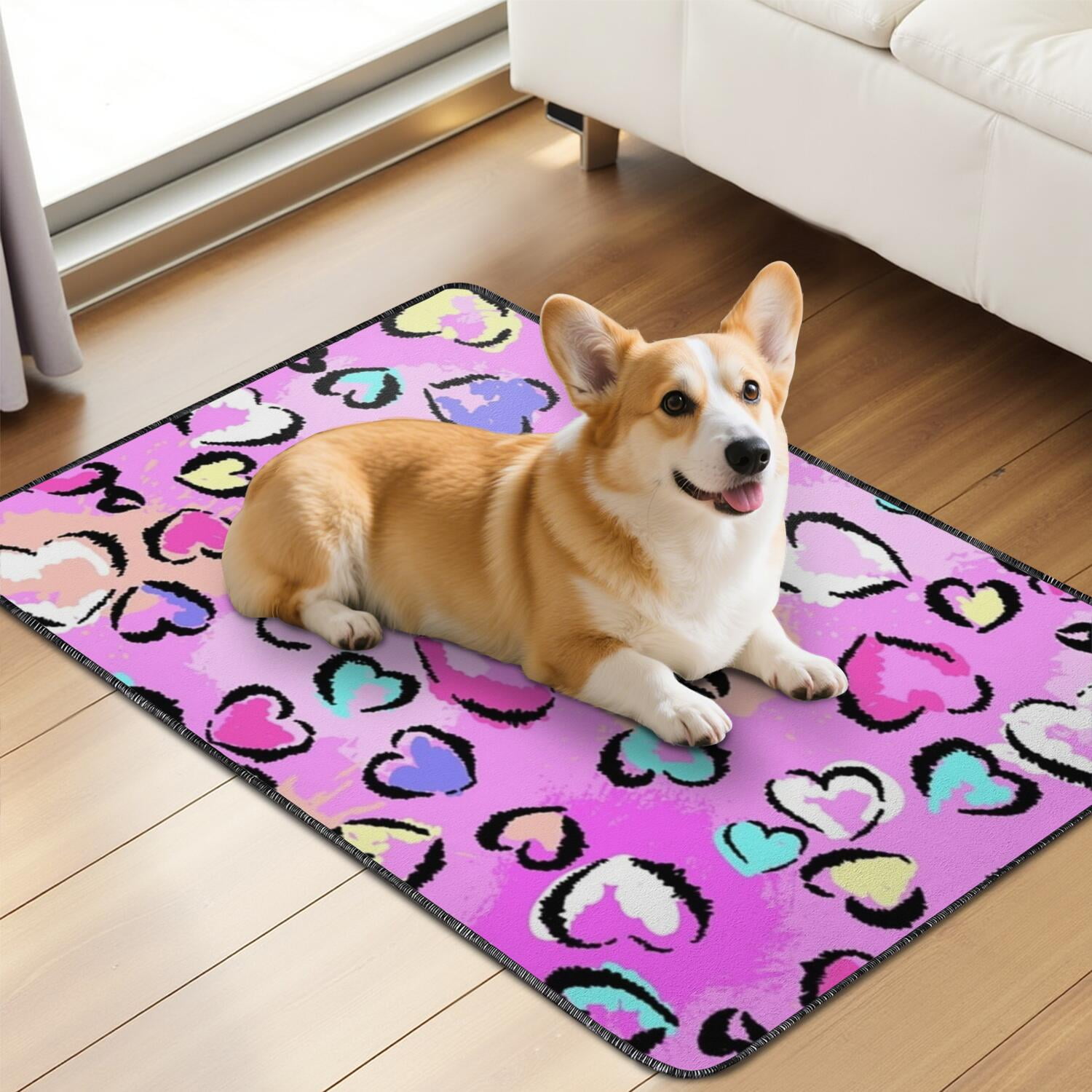 Designer Puppy Pads, Washable Reusable Potty Pads with Stylish Patterns for Pet Parents, 24" x35" (Texture/leopard /Geometry)