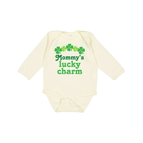 Inktastic Mommys Lucky Charm St Patricks Day Boys or Girls Long Sleeve Baby Bodysuit