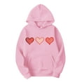 thumbnail image 3 of VBTAPA Womens Sweatsuits 2 Piece Set Love Heart Print Pullover Hoodies and Jogger Pants Sets Lounge Jogger Sets Casual Track Suits on Clearance Pink#1 L, 3 of 5