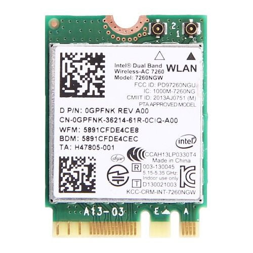 G86c0006gu10 Toshiba Intel Dual Band Wireless N 7260 7260ngw Bn Bt 4 0 Laptop Pcie Card Walmart Com Walmart Com