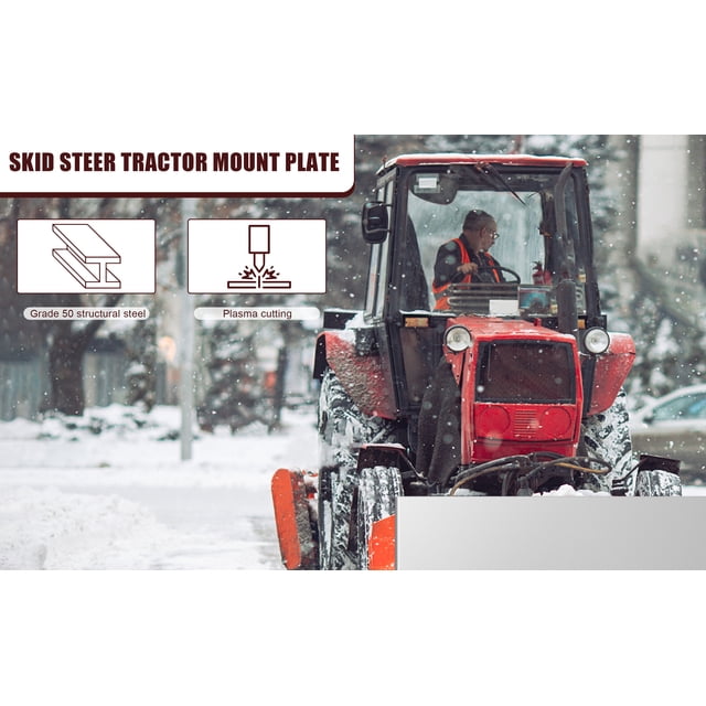 Heavy-Duty Global Skid Steer Mount Plate for Tractors – 1/2" Thick Quick Attach Loader Plate, 9000 lbs Capacity, Rust-Resistant Steel – Compatible with Compact Loader, Kubota