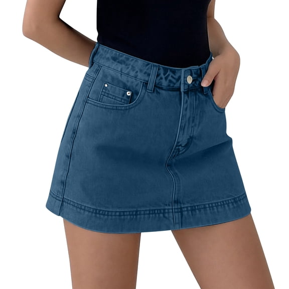 Summer Jean Shorts for Women,Denim Skirt Women Casual Denim Mini Skirt High Waisted Jeans Skirts Wide Leg Summer Slim Fit Jean Shorts Y2k Clothes