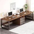 thumbnail image 3 of 94.4 Inches L Shaped Computer Desk Office Corner Table with Storage Cabinet Desk Multi Display Brackets Adjustable Office Desk My Lux Decor Round, 3 of 19