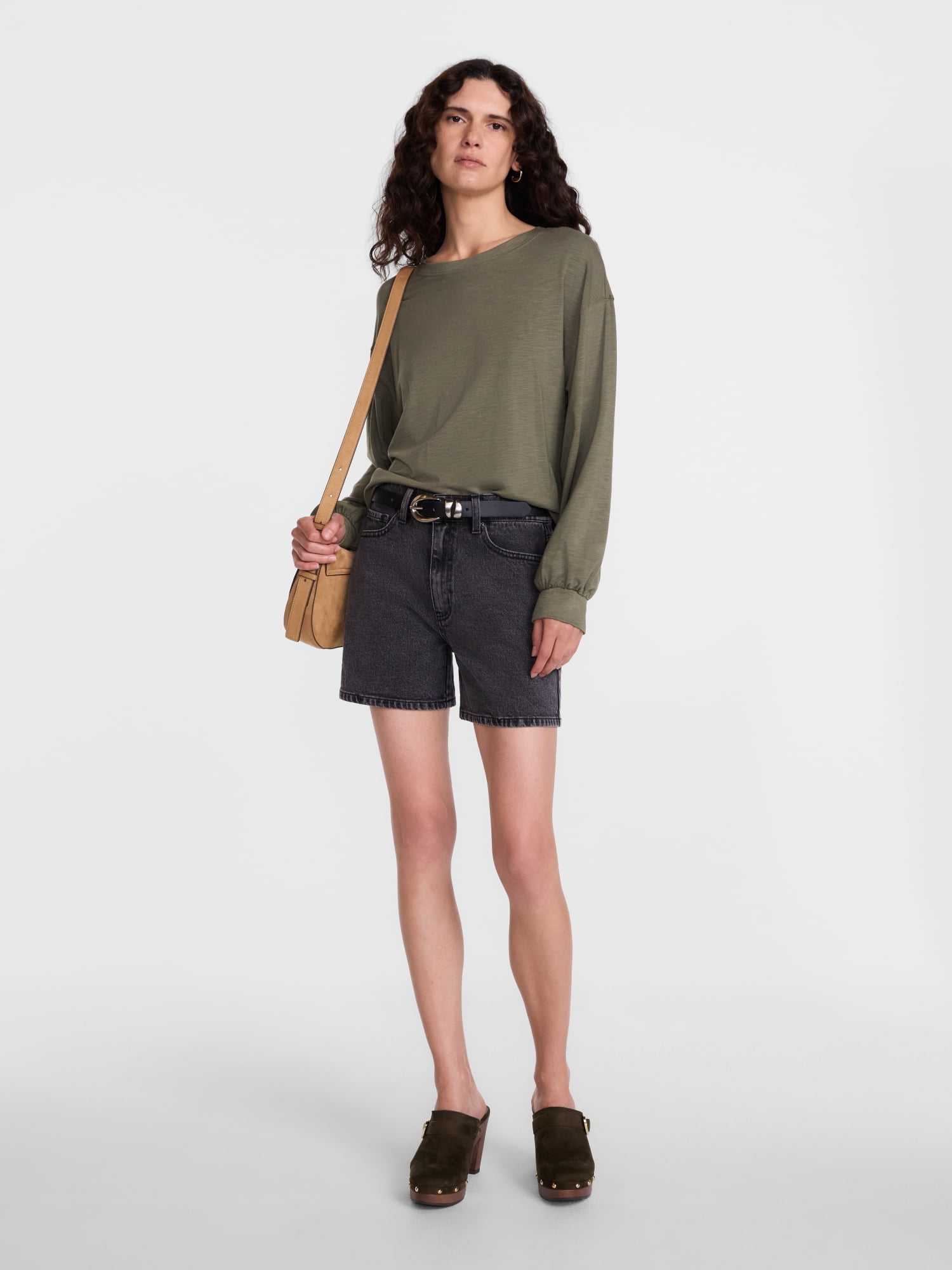 Scenario Women's Oversized Tee with Long Sleeves, Sizes XS-XXXL