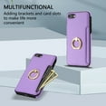thumbnail image 2 of Nalacover for iPhone 7 / 8/ SE 2020/ SE 2022 Wallet with Card Holder Slot, 360°Rotation Ring Holder Kickstand Cover for Men Women Protective Premium PU Leather Shockproof Cover, Purple, 2 of 9