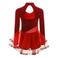 thumbnail image 6 of iiniim Lyrical Dance for Girls Sparkly Rhinestone Ballet Leotard with Wrap Skirts Modern Dancewear Red 6, 6 of 7