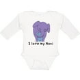 thumbnail image 3 of Inktastic I Love My Noni Elephant Purple Blue Boys Long Sleeve Baby Bodysuit, 3 of 5
