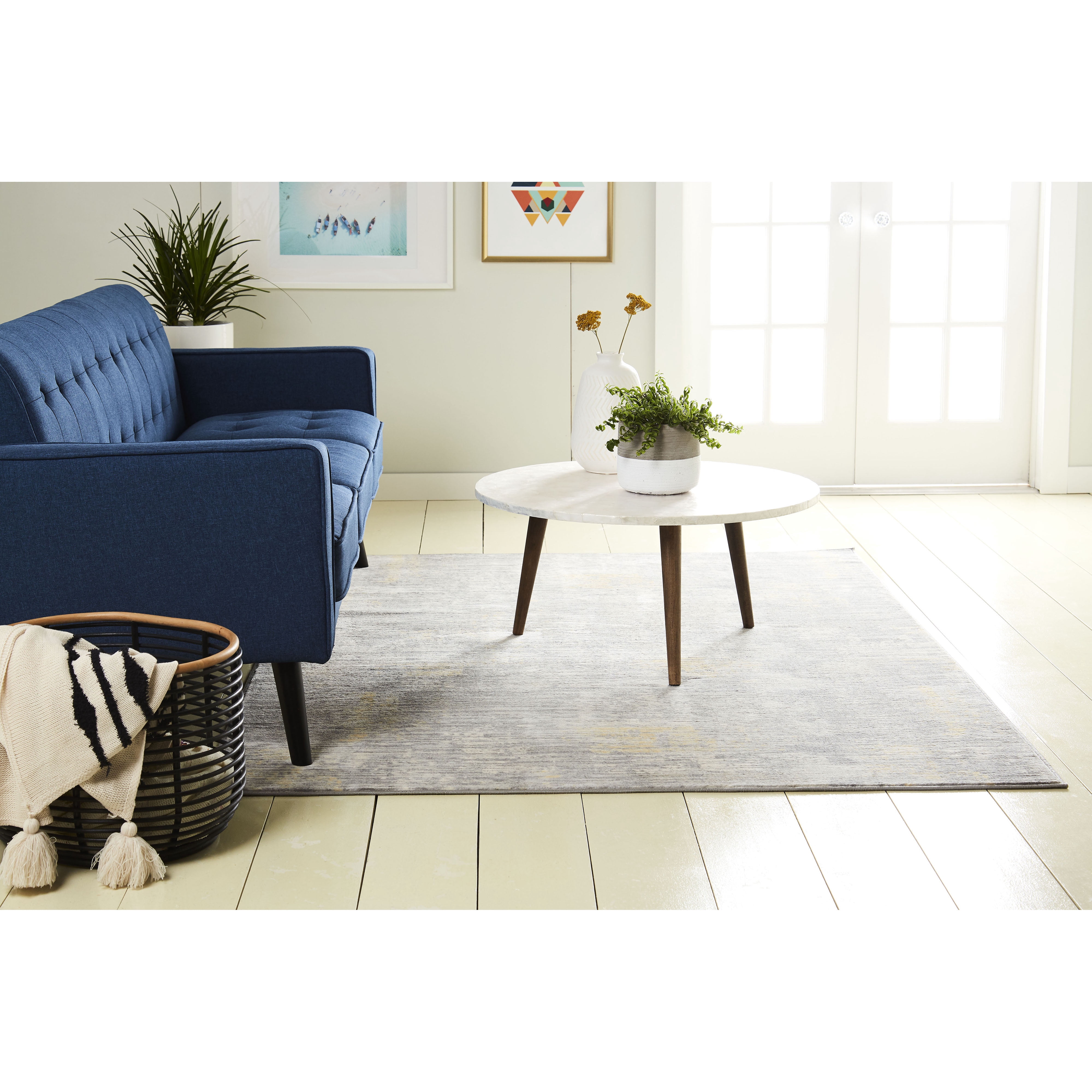 Home Dynamix Melrose Lorenzo Modern Abstract Area Rug, Grey/Yellow, 5'2"x7'2"