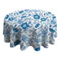 thumbnail image 4 of Pioneer Flower Floral Print Pattern Round Tablecloth 60"x60",Wrinkle Wipeable Table Cloth for Kitchen Dining Room Picnic Patio Party, 4 of 6