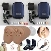 2Packs Rechargeable Digital Hearing Aids Mini In Ear Adjustable Tone Amplifier