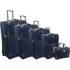 Totes 5-Piece Expandable Luggage Set, Navy and Grey