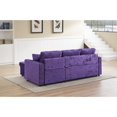 thumbnail image 3 of Variable Bed Sofa Living Room Folding Sofa, L Shaped Velvet Sleeper Sofa Bed with Reversible Storage Chaise, Modern Upholstered Sectional Sofa for Home, Office, Hotel,Purple, 3 of 7