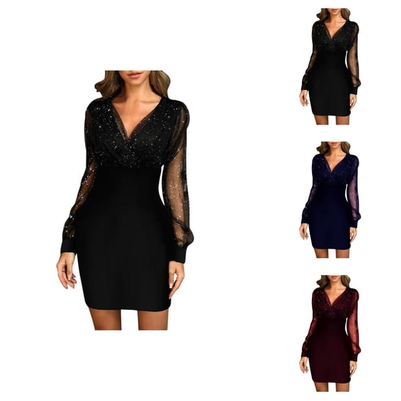 Elegant Dresses for Women Holiday Party Dresses for Women Wonen Sequins Sexy New 2019 Summer Female Black Retro Elegant Party Culb Dress