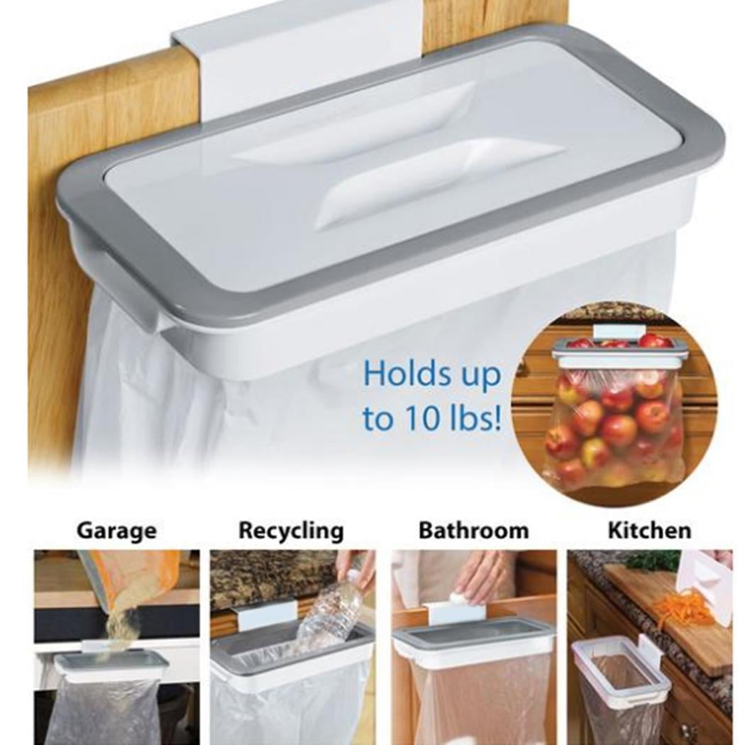 Kitchen Bathroom Attach A Trash Hanging Trash Bag Holder Organizer