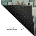 thumbnail image 5 of Addison Rugs Mayfield Premium Machine Washable Transitional Ethnic Teal Rectangle Rug, 10' X 14' Machine Washable Transitional Ethnic Teal Oversized Sherpa Throw Blanket, 5 of 6