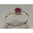 thumbnail image 3 of LBG British Made 9k White Gold Natural Ruby Womens Engagement Ring - 33 size options - Size 10.5, 3 of 5