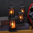 thumbnail image 6 of Halloween Lantern Decorations 5'' Portable LED Candle Lantern Vintage Candle Hanging Lamp Graveyard Skeleton Witch Ghost Black Mini Halloween Decorations for Home Indoor Outdoor Party Favor Supplies, 6 of 6