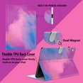 thumbnail image 4 of Allytech Colorful PU Leather Case for iPad Mini 6 (2021), iPad Mini 6th Gen 2021 Case with Pen Holder, Soft TPU Back Shell Anti-Slip Stand Card Slots Magnetic Closure Protective Cover, Purple Blue, 4 of 7