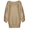 thumbnail image 5 of Uuszgmr Holiday Dresses For Women Female'S Sweater Long Sleeve Off The Shoulder Casual Solid Color Knitted Holiday Winter Loose Pullover Jumper Tops Size:One- Size, 5 of 7