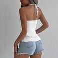 thumbnail image 4 of Tank Tops for Women,Style Neck Ruffled Camisole Peplum Tube Top Strapless Backless Summer Bandeau,Camisole Tops for Women,White,XL, 4 of 6