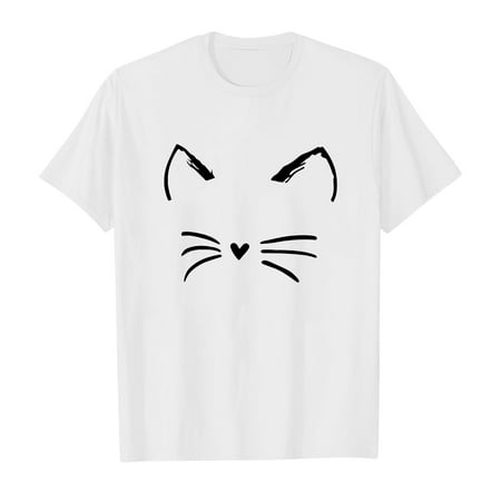 

WUXIAN Toddler Cat Printed T-Shirts Boys Girls Short Sleeve Tops Tee Baby Children Soft Dailywear