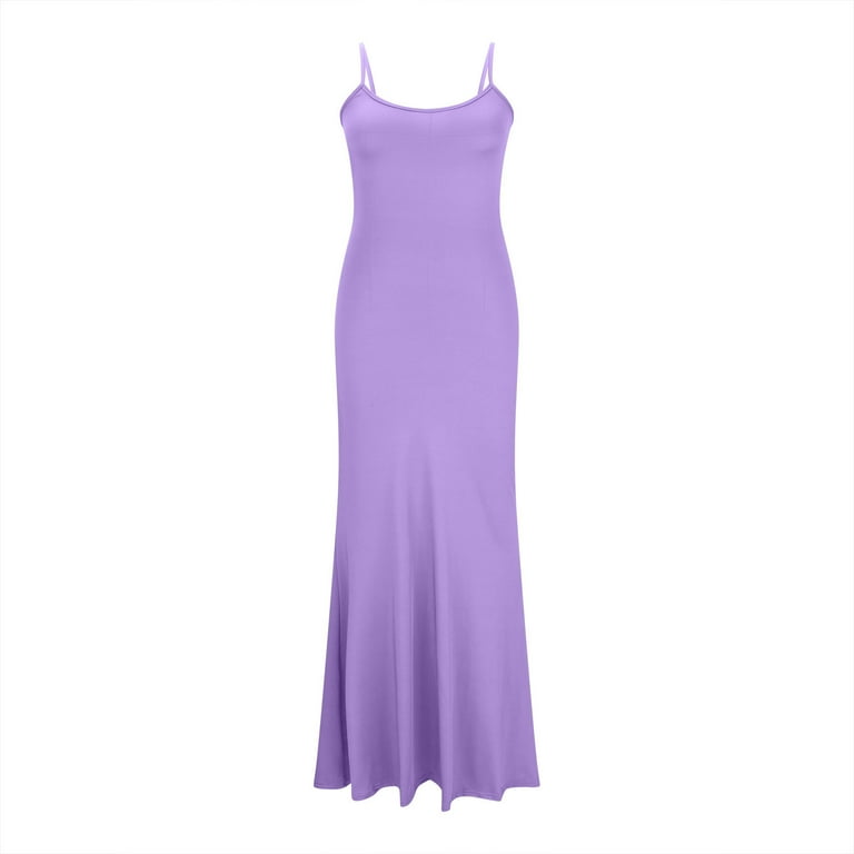 DPTALR George Women's Spaghetti Strap Dress, Bodycon, Backless, Maxi,#Purple,Size  M - Walmart.com