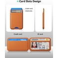 thumbnail image 4 of for MagSafe Wallet with Stand, 5 Card Holder, Slim Leather Magnetic Wallet for iPhone 17/16/15/14/13/12 Pro Max Plus Air Series, 3 Card Slots & 1 Cash Slot,Brown, 4 of 7