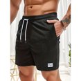 thumbnail image 2 of Mens Corduroy Shorts Elastic Waist Drawstring Casual Summer Beach Lounge Short Black XXL, 2 of 5