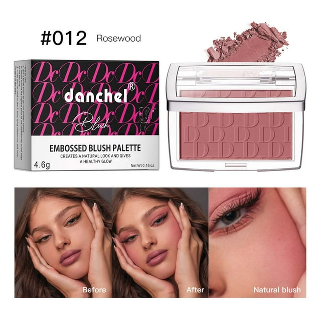 Iumwxz Six Color Relief Powder Blusher Natural Nude Makeup Matte Rouge Powder Blusher Border Facial Powder Blusher 4.6g