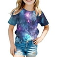 thumbnail image 2 of TZEWGL Chemise Décontractée pour Fille Garçon Manches Courtes Col Rond Fantaisie Impression 3D Haut Pailleté pour Bébé Taille 8-9T, 2 of 3