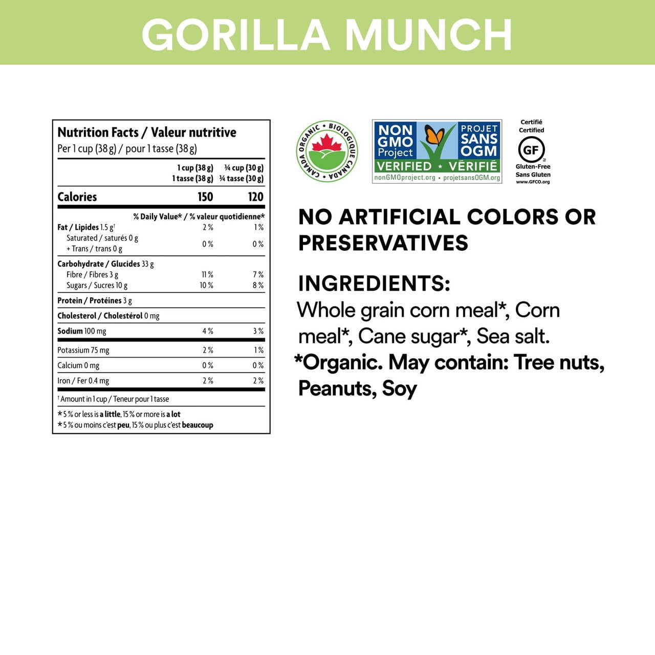 Nature's Path EnviroKidz Organic Gorilla Munch Cereal, Family Size Bag, 650g/22.8 oz