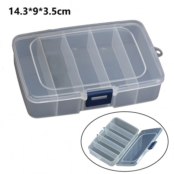 LAMIRO 1Pc Small Parts Storage Case Tools Box Organizer 5 Compartments Hardware Organizers with Plastic Dividers for Screws Nuts Nails Bolts