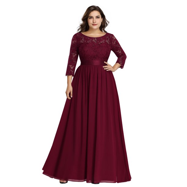 Ever Pretty Ever Pretty Womens Floral Lace Long Sleeve Bridesmaid Dresses For Women 74122 Burgundy Us4 Walmart Com Walmart Com