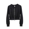 thumbnail image 3 of Abrigo superior Chaqueta corta con doble cremallera para mujer Ropa deportiva informal para yoga Abrigo superior, 3 of 5
