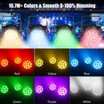 thumbnail image 2 of 2 Pack Par Light IP65 Waterproof 14PCS RGBW 4-IN-1 LED Lighting Outdoor Stage Light DMX Party Strobe Effect DJ Light for Church Night Disco Club Wedding, 2 of 8