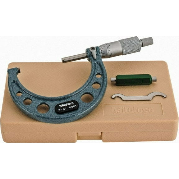 Mitutoyo 103-217 Mechanical Outside Micrometer, 2" to 3", 0.0001" Graduations