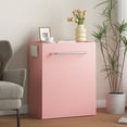 thumbnail image 3 of Advwin Multipurpose Folding Wall-Mount Manicure Table with Storage Shelves & Fabric Drawer, Compact Corner Side Table for Small Space, Pink, 3 of 9